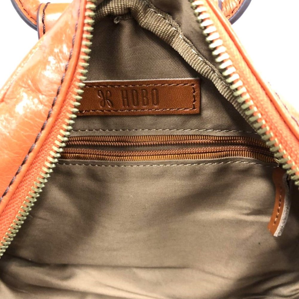 Hobo Orange Satchel With Structured Design And Cr… - image 7